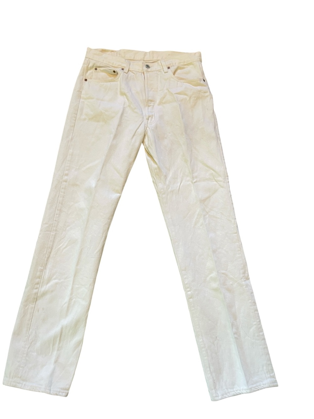 Vintage 80’s Levi’s 501 Button Fly Woman’s White Jeans 34x34‎ Made in USA